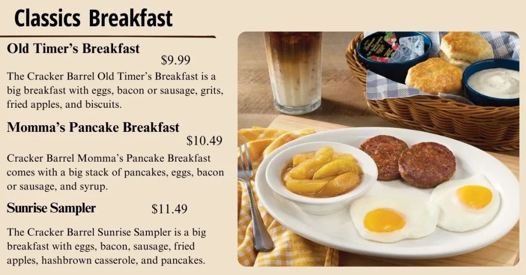 Cracker Barrel Breakfast Menu USA