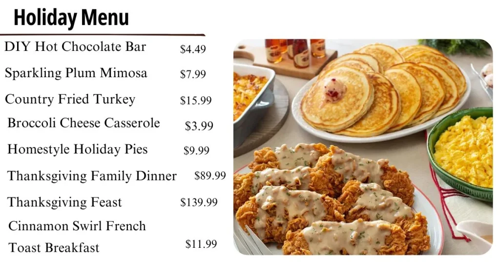 Cracker Barrel Holiday Menu USA