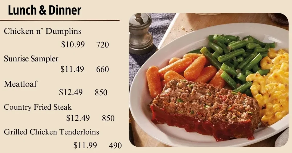 Cracker Barrel Lunch & Dinner Menu Price USA