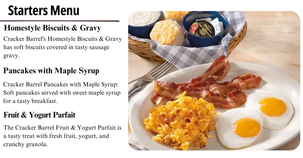 Cracker Barrel Starters Menu