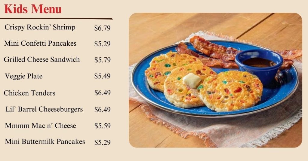 Cracker Barrel Kids Menu prices usa