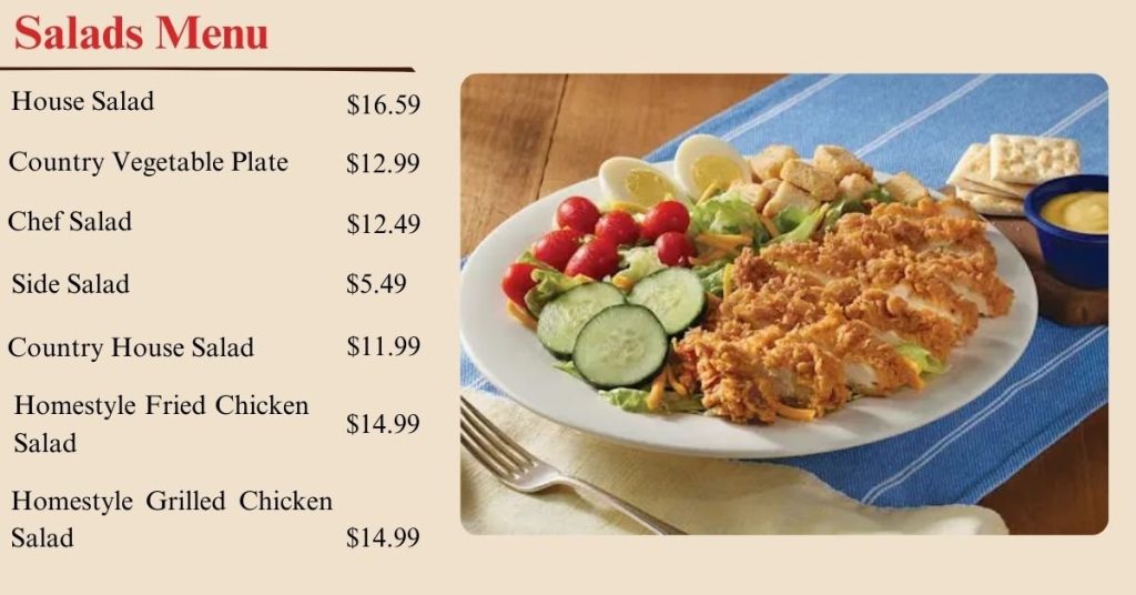 Cracker Barrel Salads Menu prices