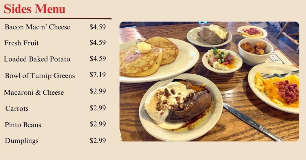 Cracker Barrel Sides Menu prices usa